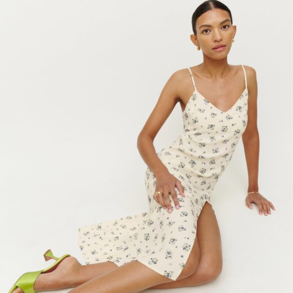 Reformation Dresses & Skirts - Reformation Crimini Mini Floral White Slip Dress